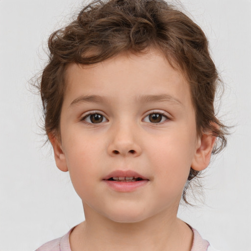 Neutral white child male with short  brown hair and brown eyes