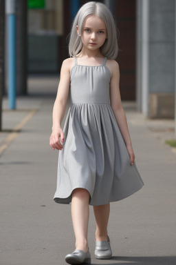 Ukrainian child female with  gray hair