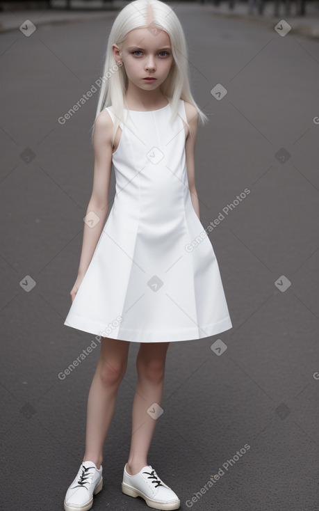 Polish child female with  white hair