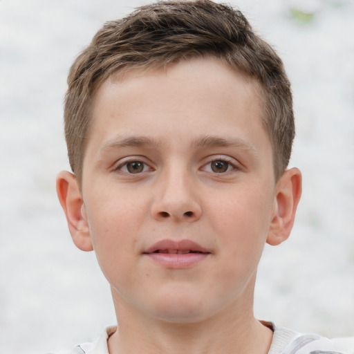 Neutral white child male with short  brown hair and brown eyes