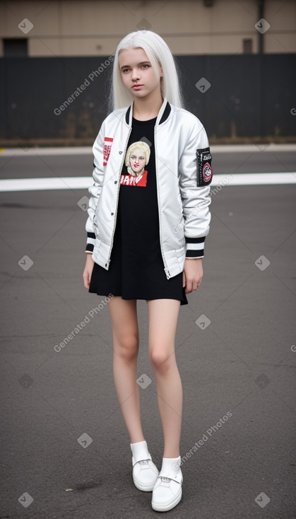 Ukrainian teenager girl with  white hair