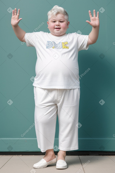 Ukrainian child boy with  white hair