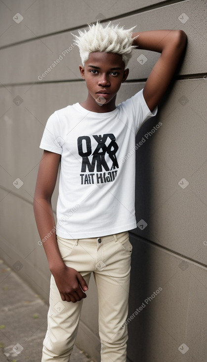 Jamaican teenager boy with  white hair