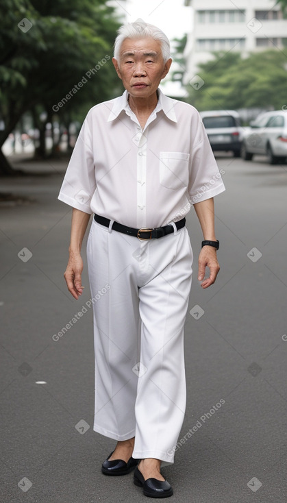 Vietnamese elderly male with  white hair