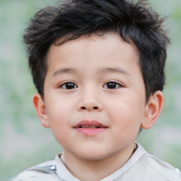 Neutral white child male with short  brown hair and brown eyes