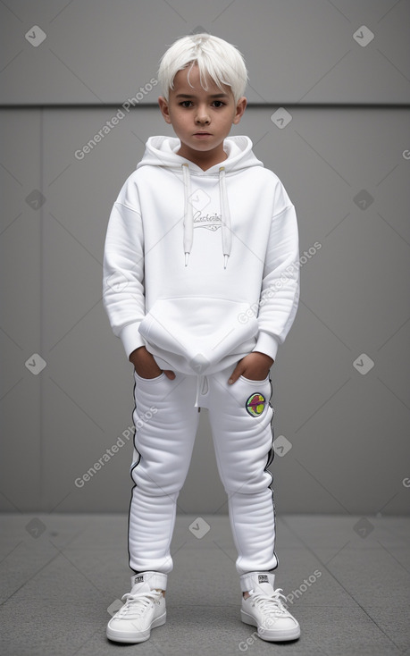 Colombian child boy with  white hair