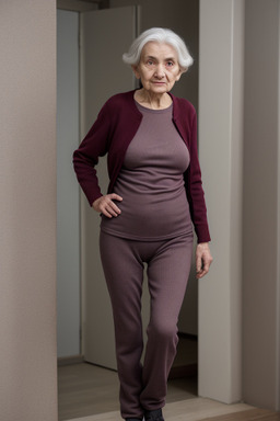 Romanian elderly female with  gray hair