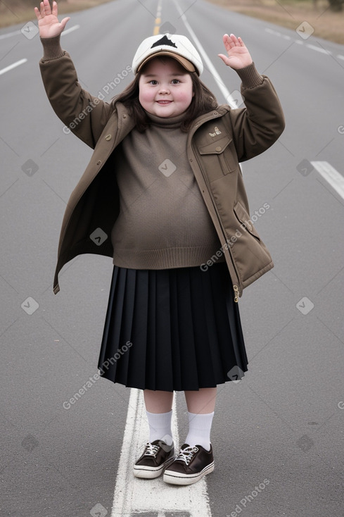 New zealand child girl with  brown hair