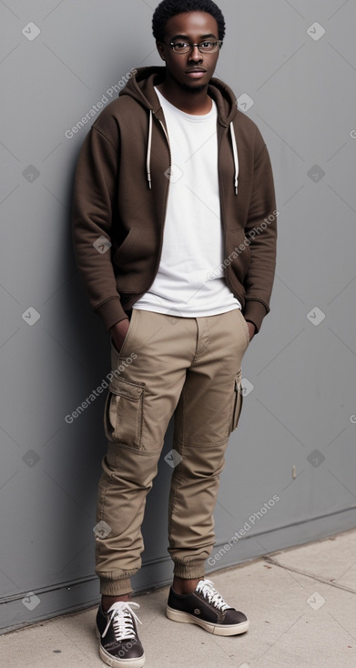 African american young adult male with  brown hair