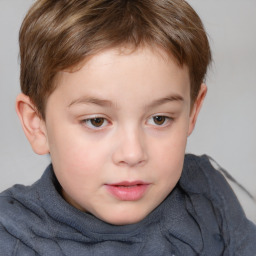 Neutral white child male with short  brown hair and brown eyes