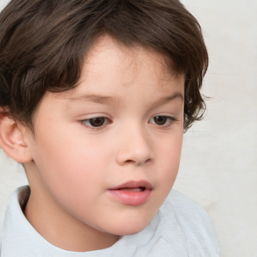 Neutral white child female with short  brown hair and brown eyes