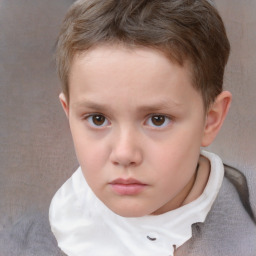 Neutral white child male with short  brown hair and brown eyes