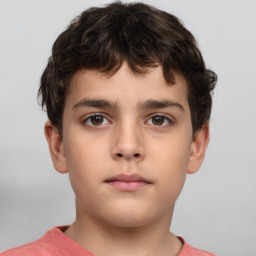 Neutral white child male with short  brown hair and brown eyes