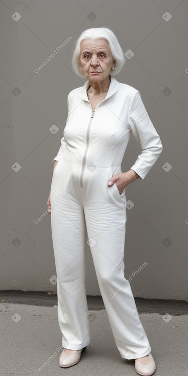 Macedonian elderly female with  white hair