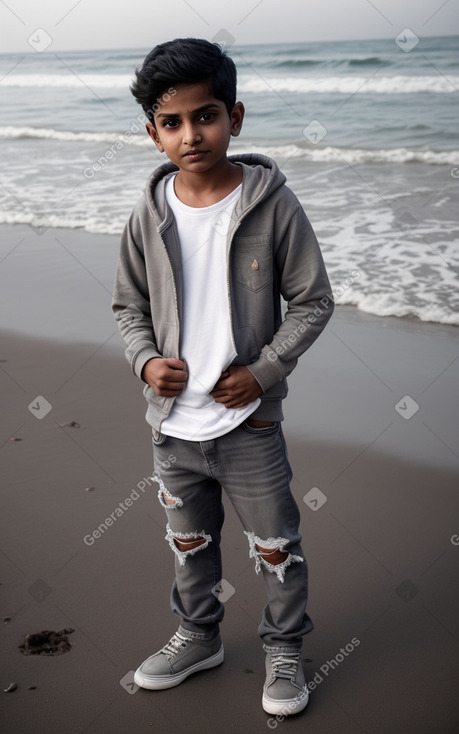 Indian child boy with  gray hair