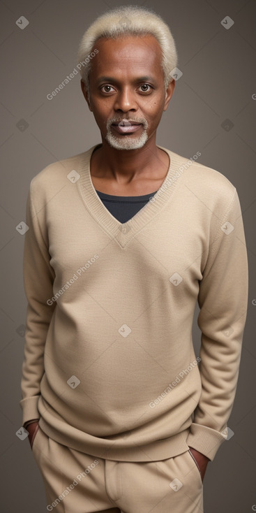 Ethiopian 45 years male with  blonde hair