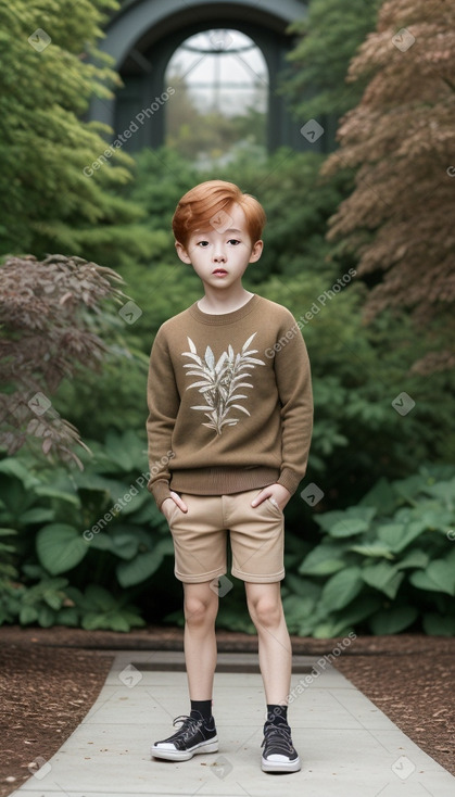 Korean child boy with  ginger hair