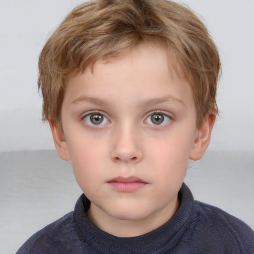 Neutral white child male with short  brown hair and brown eyes