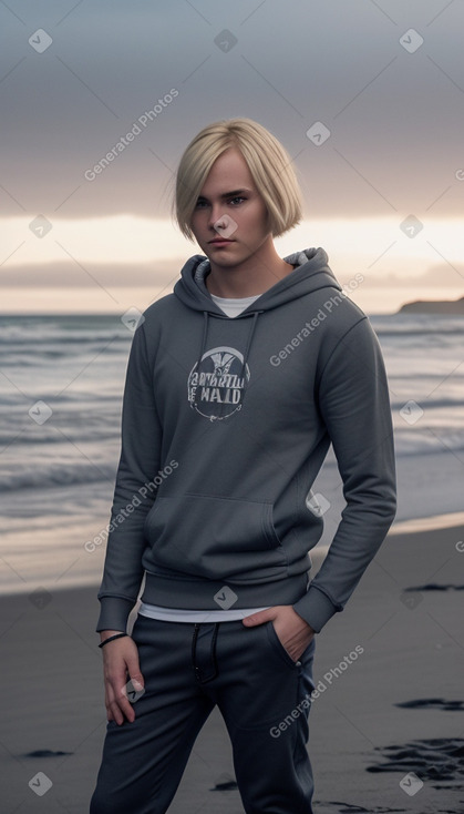 Icelandic young adult male with  blonde hair