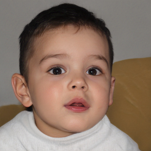 Neutral white child male with short  brown hair and brown eyes