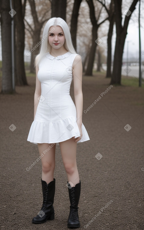 Romanian young adult female with  white hair