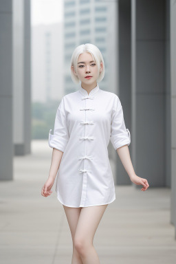 Chinese young adult female with  white hair