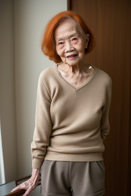 Malaysian elderly non-binary with  ginger hair