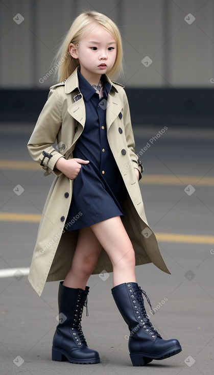 Chinese child girl with  blonde hair