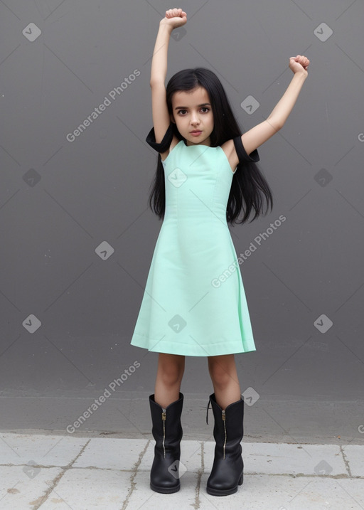 Algerian child female with  black hair