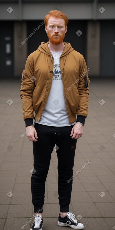 Belgian adult male with  ginger hair