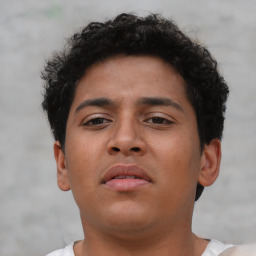 Neutral asian young-adult male with short  brown hair and brown eyes