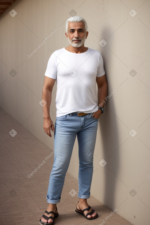 Moroccan middle-aged male with  white hair