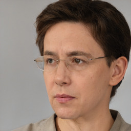 Neutral white adult male with short  brown hair and brown eyes