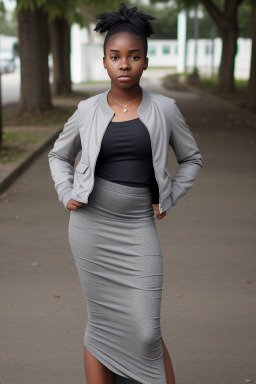 Jamaican teenager girl with  gray hair