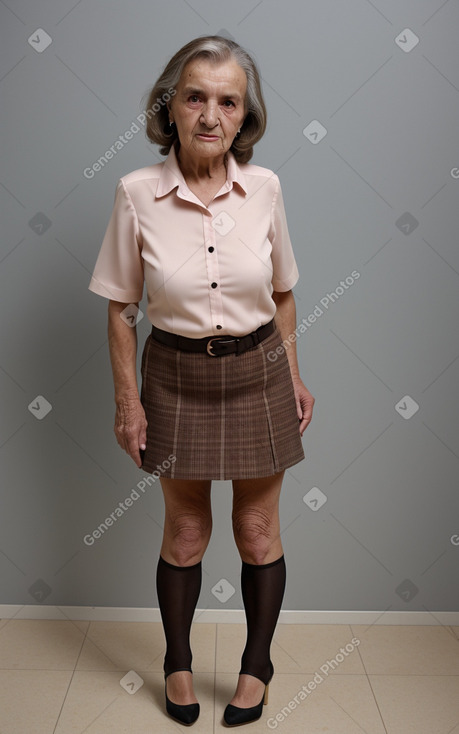 Albanian elderly female with  brown hair