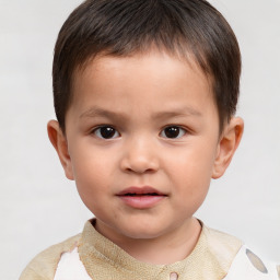 Neutral white child male with short  brown hair and brown eyes