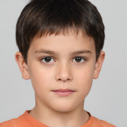 Neutral white child male with short  brown hair and brown eyes