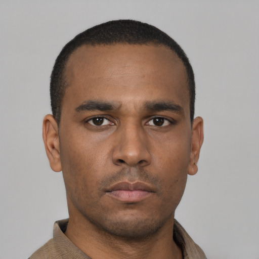 Neutral latino young-adult male with short  brown hair and brown eyes