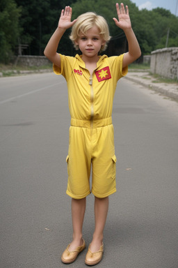 Macedonian child boy with  blonde hair