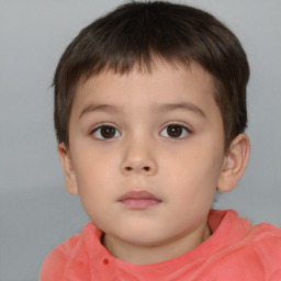 Neutral white child male with short  brown hair and brown eyes