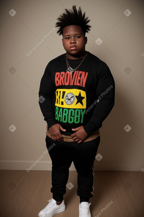 Jamaican teenager boy with  brown hair