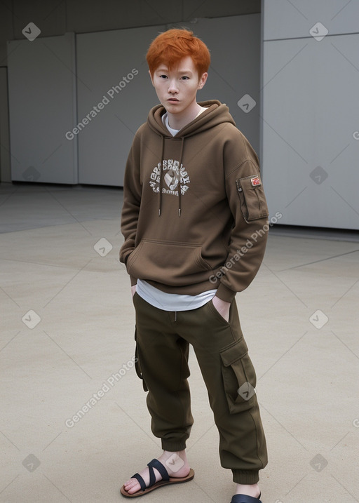 Korean adult male with  ginger hair