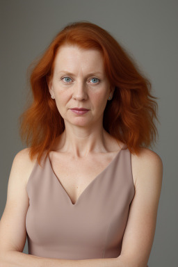 Latvian middle-aged female with  ginger hair