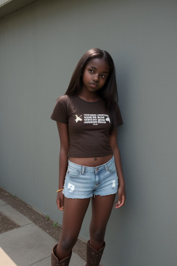 Teenager female with  brown hair