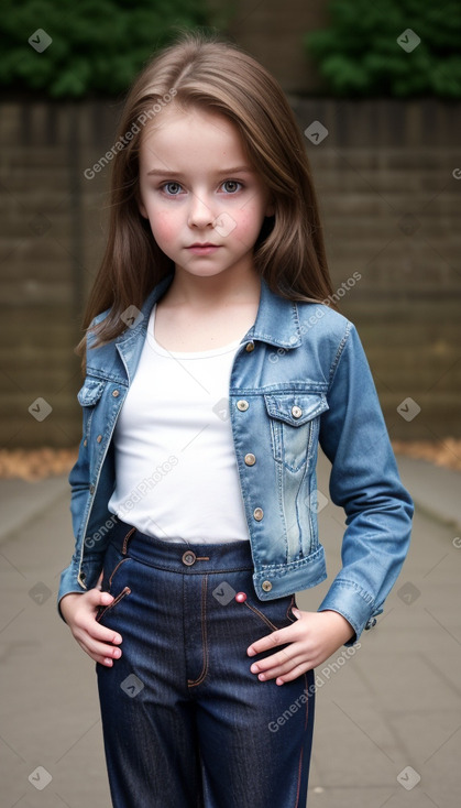 British child girl with  brown hair