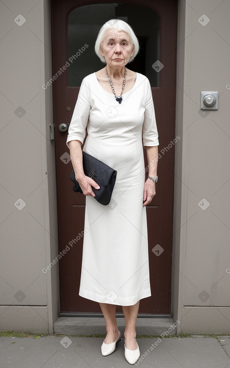 Norwegian elderly female with  white hair