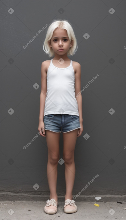 Venezuelan child girl with  white hair