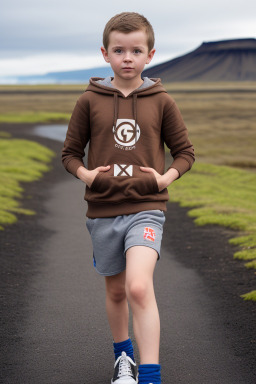 Icelandic child boy with  brown hair