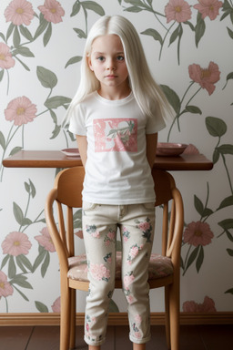 British child girl with  white hair