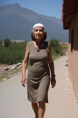 Moroccan elderly female with  brown hair